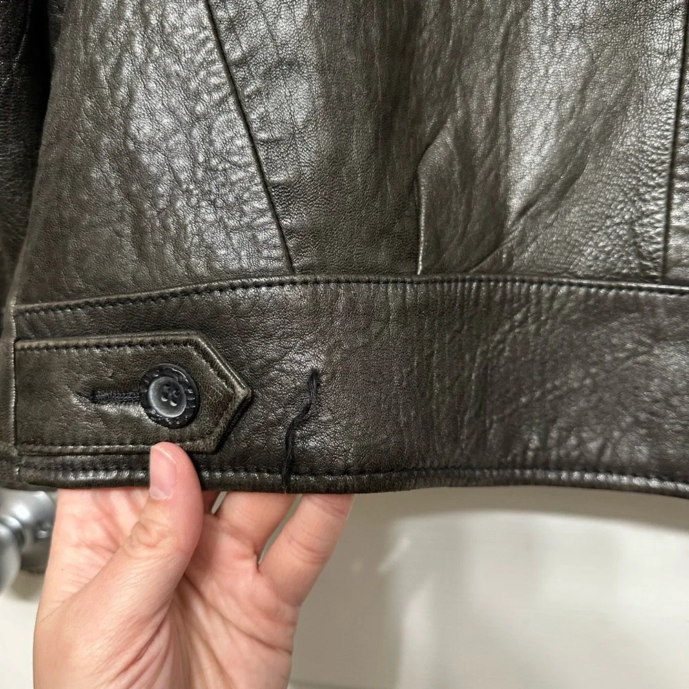 Vintage brown leather jacket size M - Picture 6 of 14